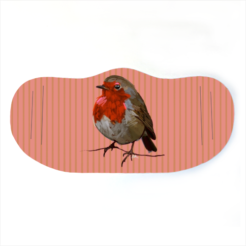 A Christmas Red Robin - face cover mask by Beverley Rae