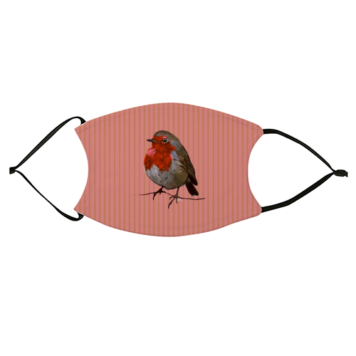 A Christmas Red Robin - face cover mask by Beverley Rae