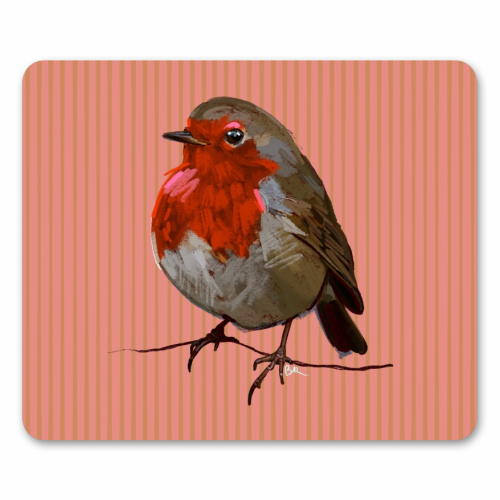 A Christmas Red Robin - mouse mat by Beverley Rae