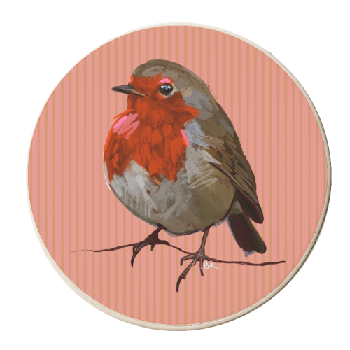 A Christmas Red Robin - personalised beer coaster by Beverley Rae