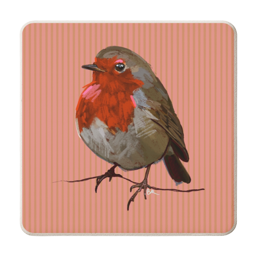 A Christmas Red Robin - personalised beer coaster by Beverley Rae