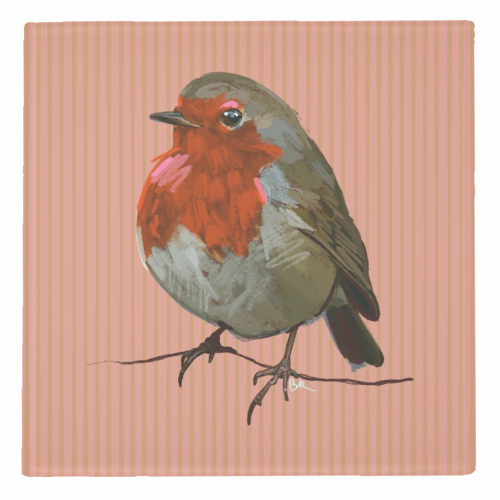 A Christmas Red Robin - personalised beer coaster by Beverley Rae