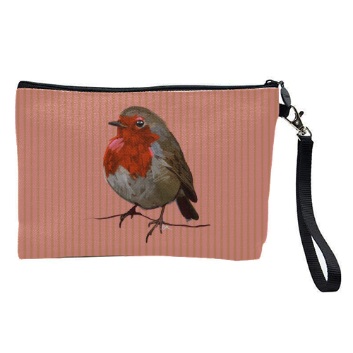 A Christmas Red Robin - pretty makeup bag by Beverley Rae