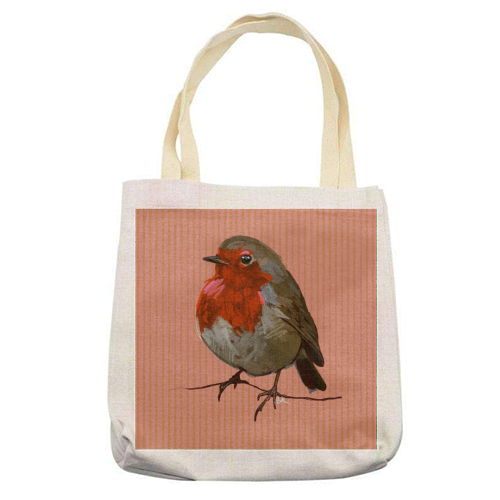 A Christmas Red Robin - printed canvas tote bag by Beverley Rae