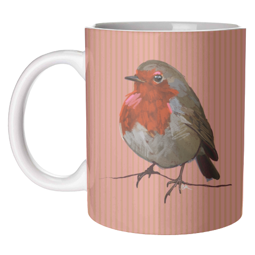 A Christmas Red Robin - unique mug by Beverley Rae