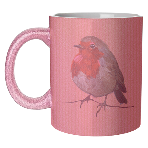 A Christmas Red Robin - unique mug by Beverley Rae