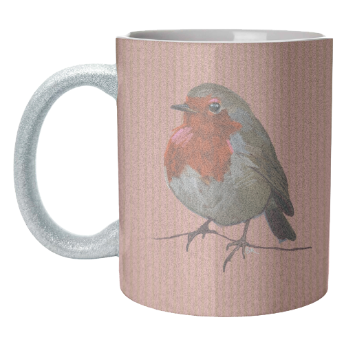A Christmas Red Robin - unique mug by Beverley Rae