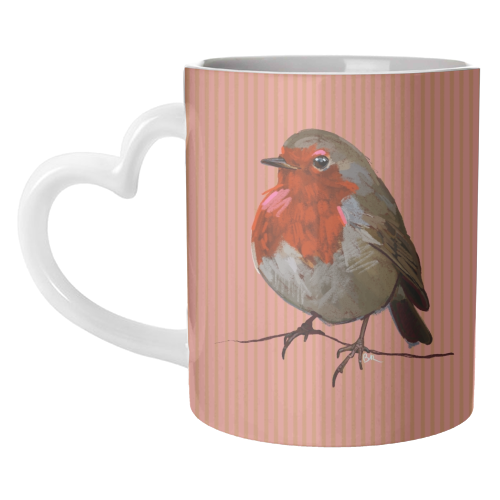 A Christmas Red Robin - unique mug by Beverley Rae