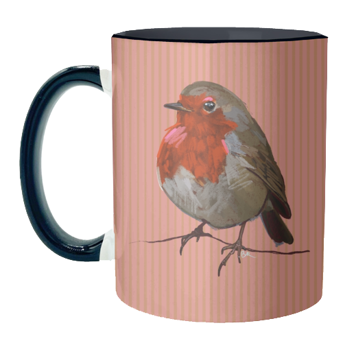 A Christmas Red Robin - unique mug by Beverley Rae