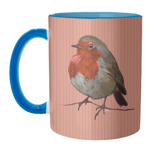 A Christmas Red Robin - unique mug by Beverley Rae