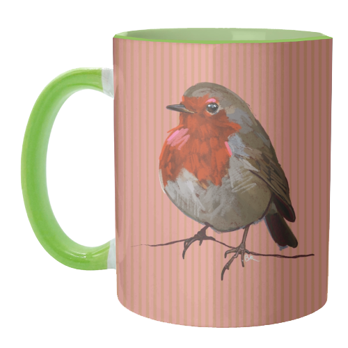 A Christmas Red Robin - unique mug by Beverley Rae
