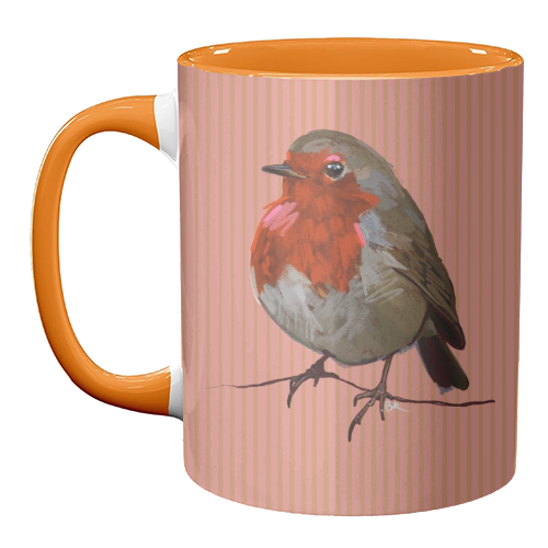 A Christmas Red Robin - unique mug by Beverley Rae