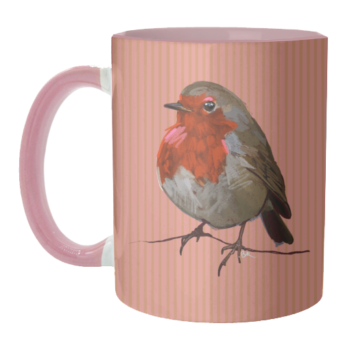 A Christmas Red Robin - unique mug by Beverley Rae