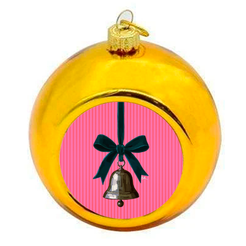 A Christmas Silver Bell - colourful christmas bauble by Beverley Rae