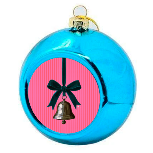 A Christmas Silver Bell - colourful christmas bauble by Beverley Rae