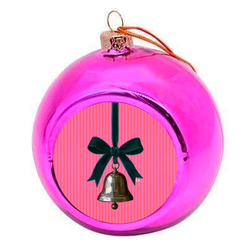A Christmas Silver Bell - colourful christmas bauble by Beverley Rae