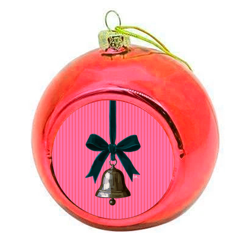 A Christmas Silver Bell - colourful christmas bauble by Beverley Rae