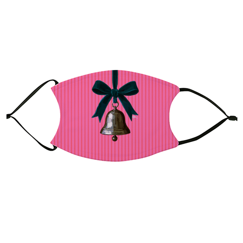 A Christmas Silver Bell - face cover mask by Beverley Rae