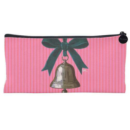 A Christmas Silver Bell - flat pencil case by Beverley Rae
