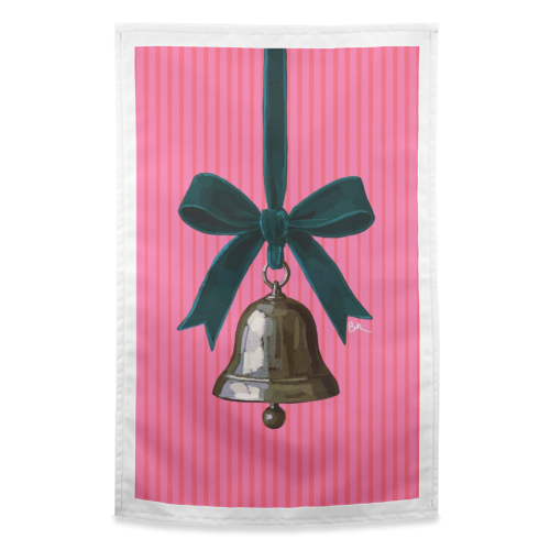 A Christmas Silver Bell - funny tea towel by Beverley Rae