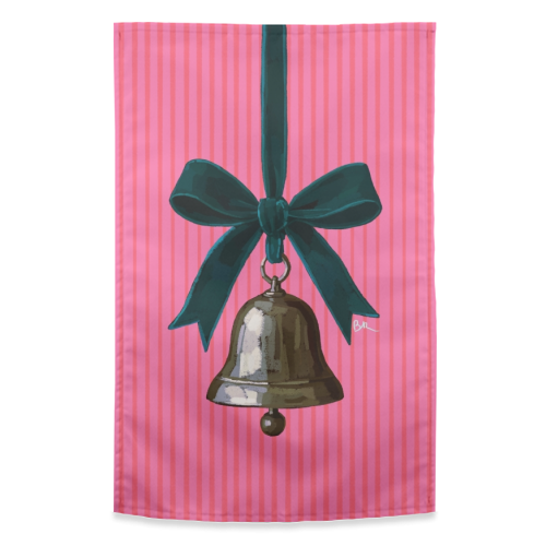 A Christmas Silver Bell - funny tea towel by Beverley Rae