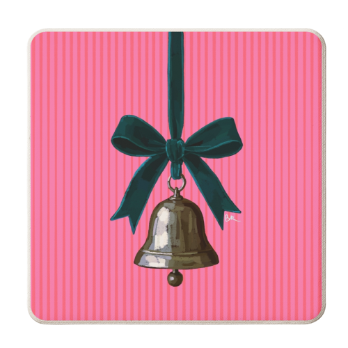 A Christmas Silver Bell - personalised beer coaster by Beverley Rae