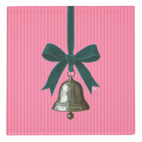 A Christmas Silver Bell - personalised beer coaster by Beverley Rae