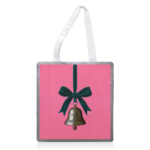 A Christmas Silver Bell - printed canvas tote bag by Beverley Rae