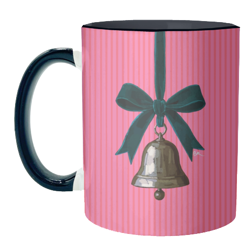 A Christmas Silver Bell - unique mug by Beverley Rae