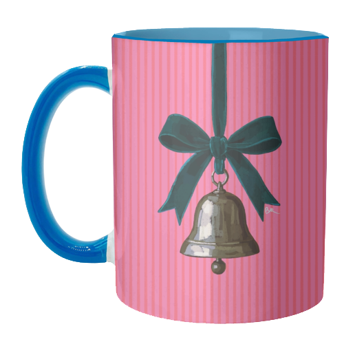 A Christmas Silver Bell - unique mug by Beverley Rae