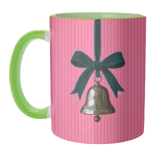 A Christmas Silver Bell - unique mug by Beverley Rae