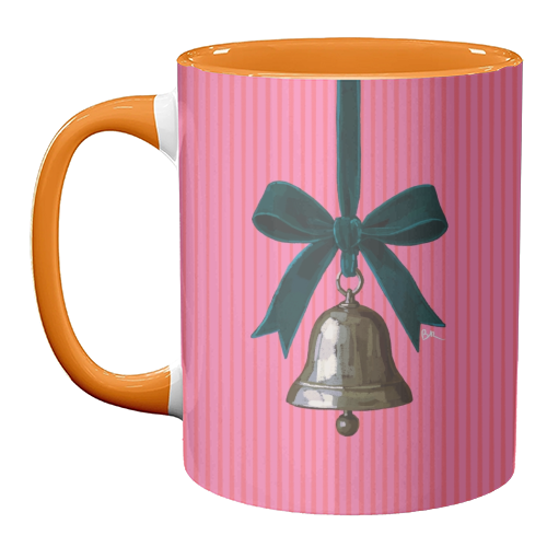 A Christmas Silver Bell - unique mug by Beverley Rae