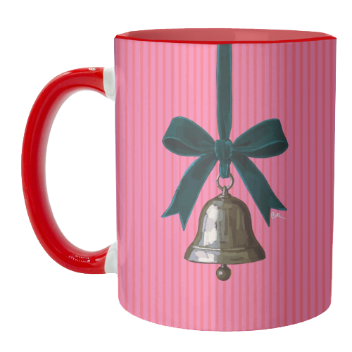 A Christmas Silver Bell - unique mug by Beverley Rae