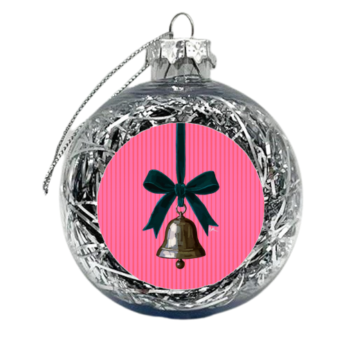 A Christmas Silver Bell - xmas bauble by Beverley Rae