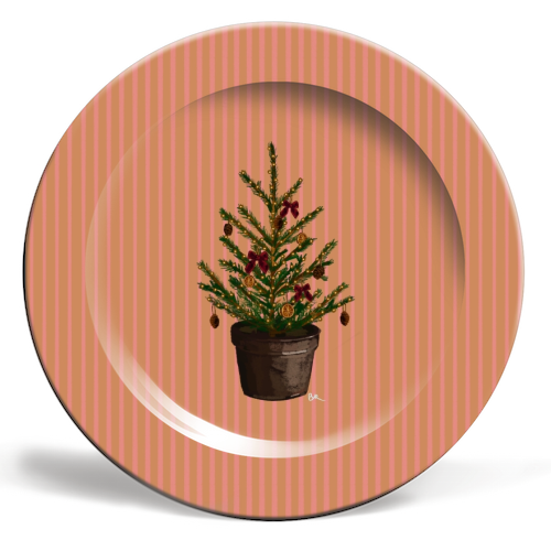 A Christmas Tree - ceramic dinner plate by Beverley Rae