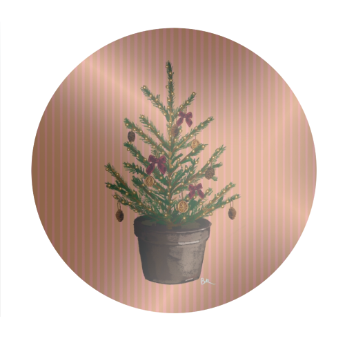 A Christmas Tree - Circle Sticker by Beverley Rae