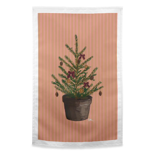 A Christmas Tree - funny tea towel by Beverley Rae