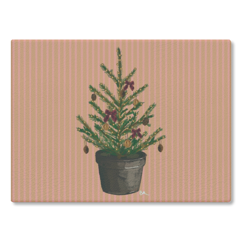 A Christmas Tree - glass chopping board by Beverley Rae