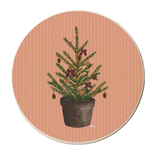 A Christmas Tree - personalised beer coaster by Beverley Rae