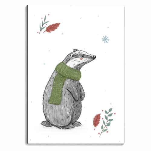 A Cute Badger Wearing a Snuggly Scarf - personalised A4, A5, A6 notebook by Ellie Bednall