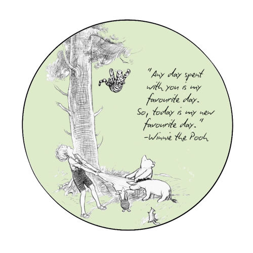 A day spent with you - Circle Sticker by Ms Doodle