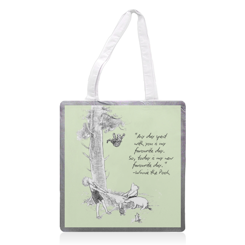 A day spent with you - printed canvas tote bag by Ms Doodle