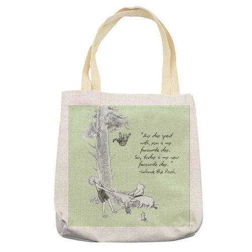 A day spent with you - printed canvas tote bag by Ms Doodle