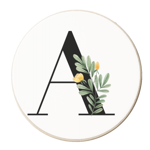 A Floral Letter Initial - personalised beer coaster by Toni Scott