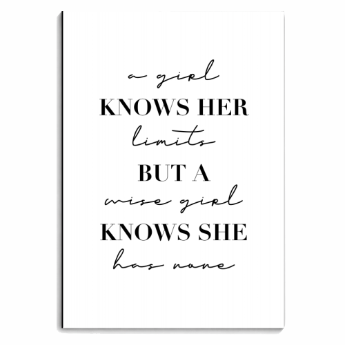 A Girl Knows Her Limits but A Wise Girl Knows She Has None - personalised A4, A5, A6 notebook by Toni Scott