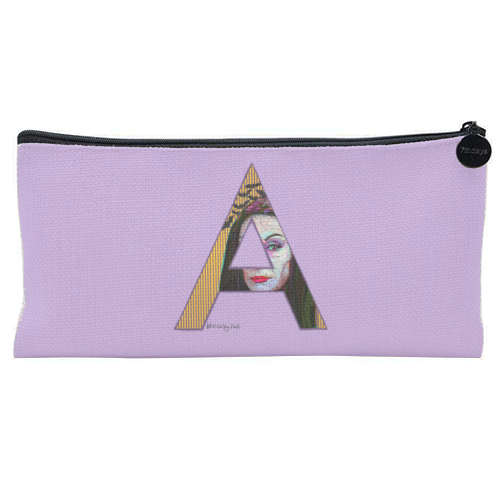 A is for Mrs Addams - flat pencil case by Beverley Rae