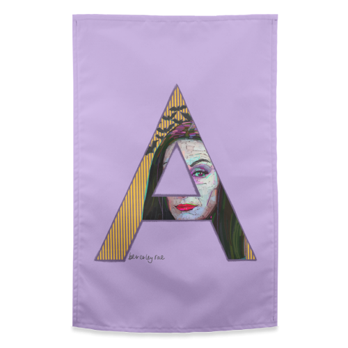A is for Mrs Addams - funny tea towel by Beverley Rae