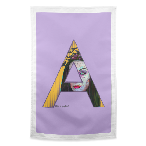 A is for Mrs Addams - funny tea towel by Beverley Rae