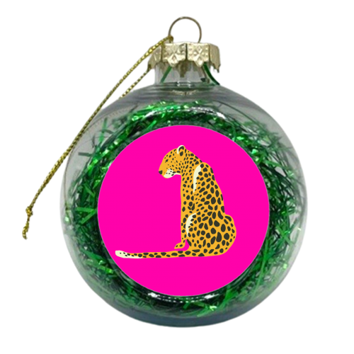 A Leopard Sits - xmas bauble by Wallace Elizabeth