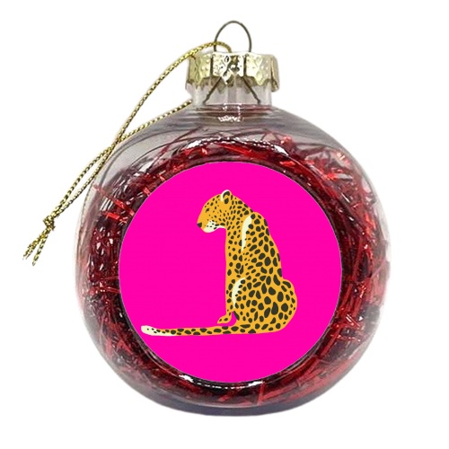 A Leopard Sits - xmas bauble by Wallace Elizabeth